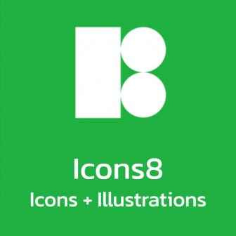Icons8 Icons + Illustrations (สต๊อกภาพไอคอน และภาพวาดประกอบคุณภาพสูง สำหรับงานกราฟิก ออกแบบ UI หรืองานตัดต่อวิดีโอ)