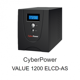 CyberPower VALUE 1200 ELCD-AS (เครื่องสํารองไฟคอมพิวเตอร์ขนาด 1,200 VA / 720 Watts มีจอ LCD)