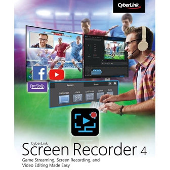 CyberLink Screen Recorder 4 (โปรแกรมอัดวิดีโอหน้าจอ ตัดต่อวิดีโอ สำหรับแคสเกม  สตรีมมิ่งออนไลน์ ทำสื่อการสอน พรีเซนเทชัน)