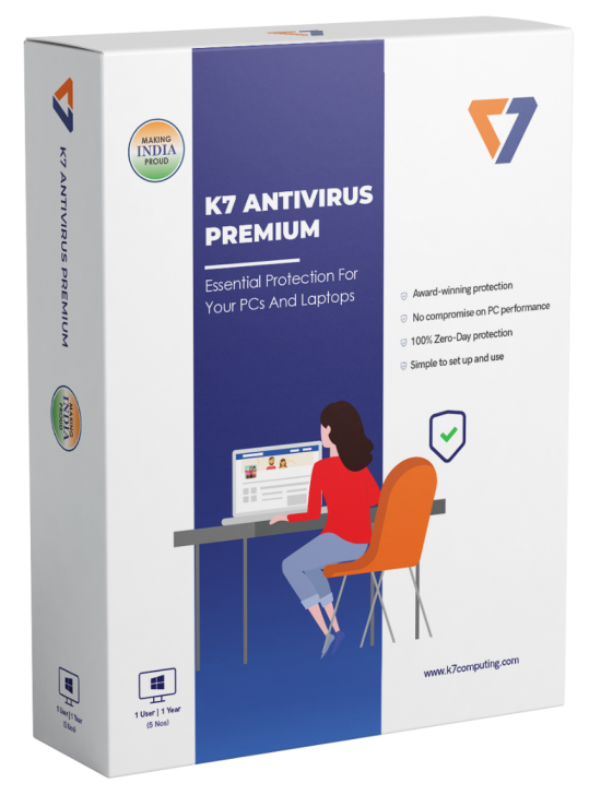 โปรแกรมแอนตี้ไวรัส รุ่นพื้นฐาน K7 Antivirus Premium