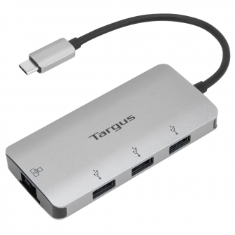 Targus USB-C Multi-Port Hub with Ethernet Adapter (อุปกรณ์เพิ่มช่อง USB 3 ช่อง และพอร์ตเชื่อมต่อเครือข่าย Gigabit)